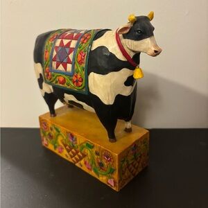 Jim Shore cow Colorful Heartwood Creek Figurine